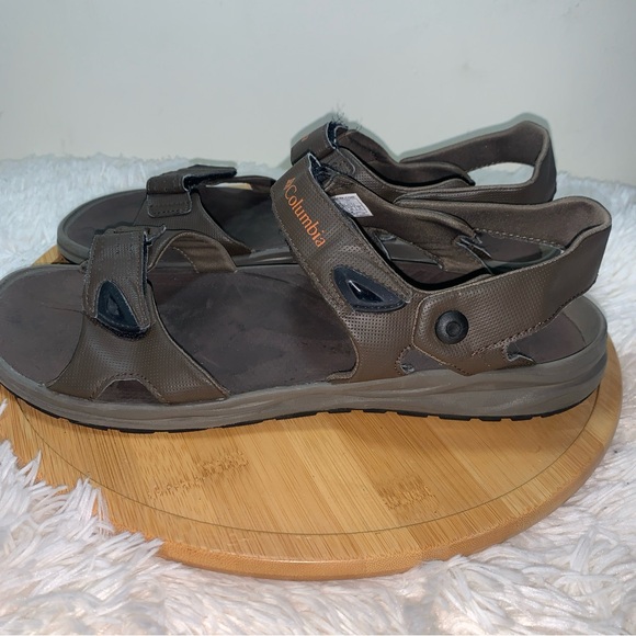 COLUMBIA Mens Sandals Hook and Loop BROWN Outdoor Omni Grip Size 12 Walking - Picture 3 of 8